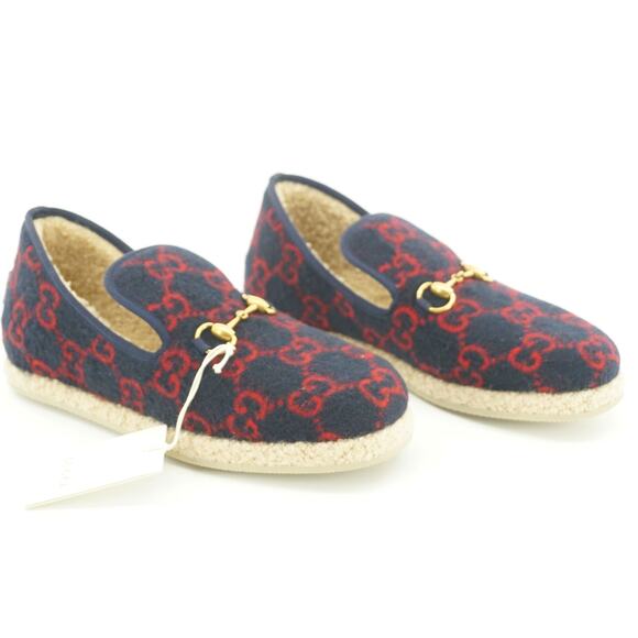 Gucci Fria GG Horsebit Espadrille Loafer Blue Size 7.5G men dress shoe Wool Fur main image 7